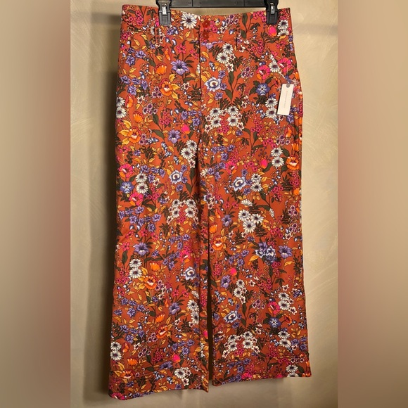 Anthropologie Maeve Floral Flower Power Wide Leg High Waist...
